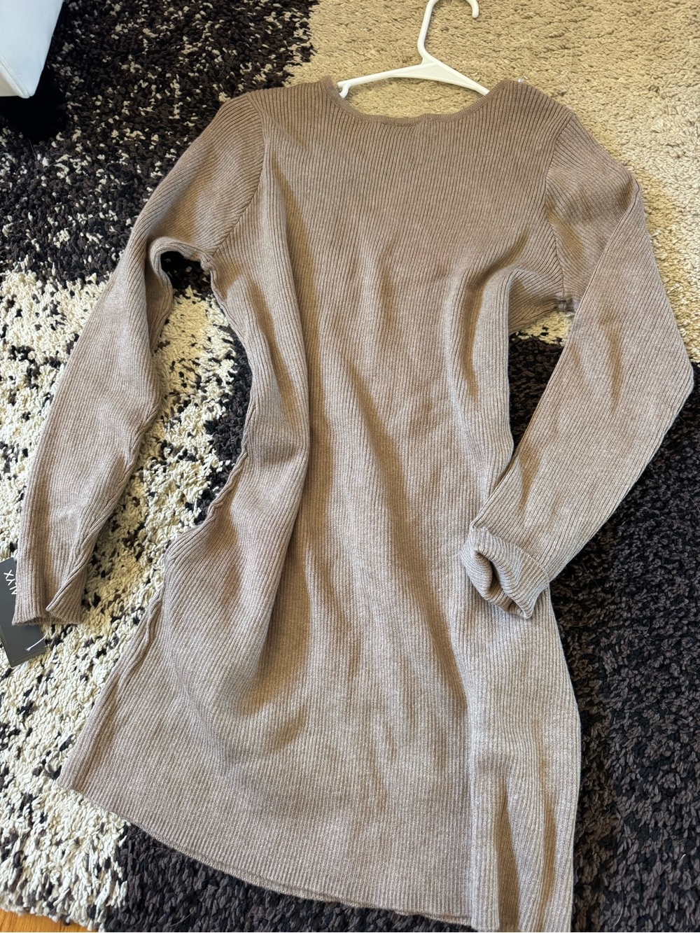 Alyx Taupe Ribbed Crewneck Sweater Dress